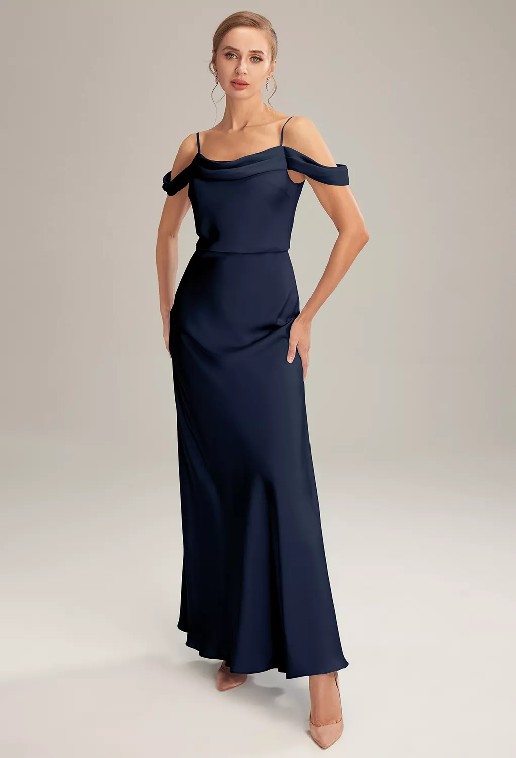 AW Meg Dark Navy  Long Bridesmaid Dresses